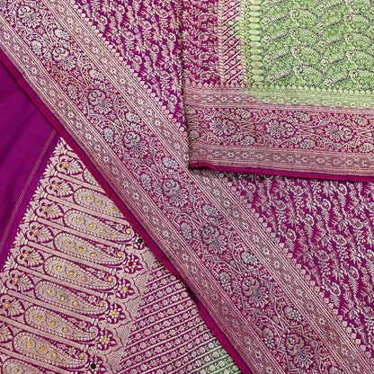 Indian Vintage Sari Heavy Pure Satin Silk Woven Banarasi Brocade Saree Zari 5Yd Ethnic Dress making Crafting Bollywood