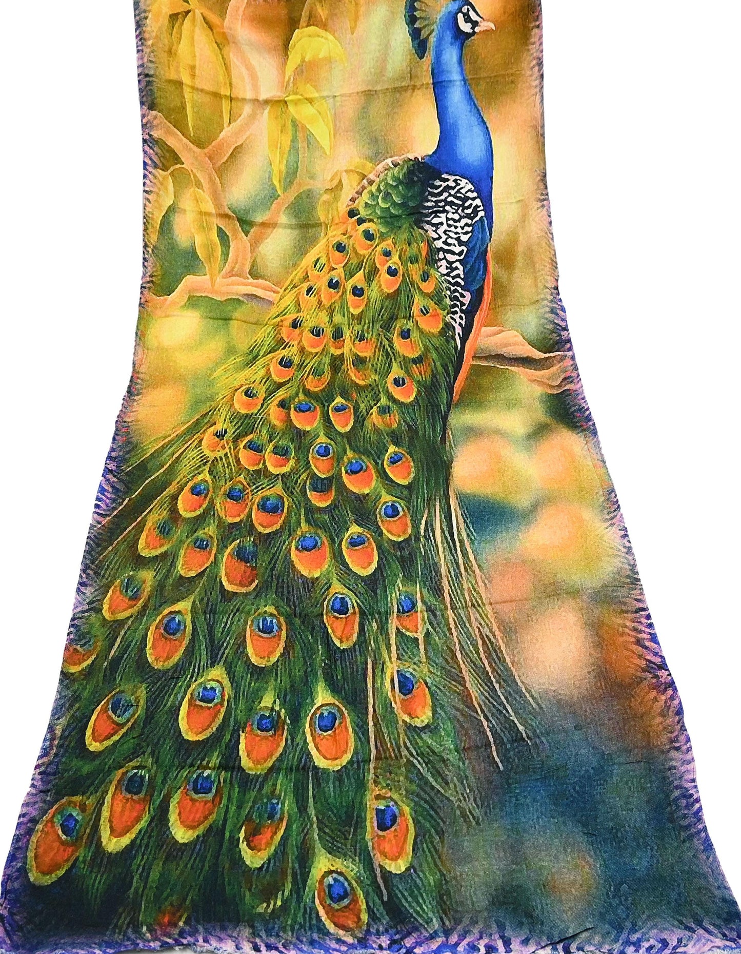 Vintage Long Stole Woolen Scarf Printed Dupatta Infinity Scarves Sarong Wrap Veil Woman Hijab Shawl Craft Fabric