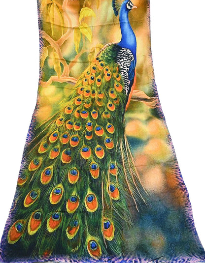 Vintage Long Stole Woolen Scarf Printed Dupatta Infinity Scarves Sarong Wrap Veil Woman Hijab Shawl Craft Fabric