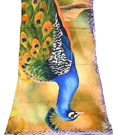 Vintage Long Stole Woolen Scarf Printed Dupatta Infinity Scarves Sarong Wrap Veil Woman Hijab Shawl Craft Fabric