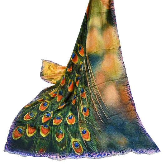 Vintage Long Stole Woolen Scarf Printed Dupatta Infinity Scarves Sarong Wrap Veil Woman Hijab Shawl Craft Fabric