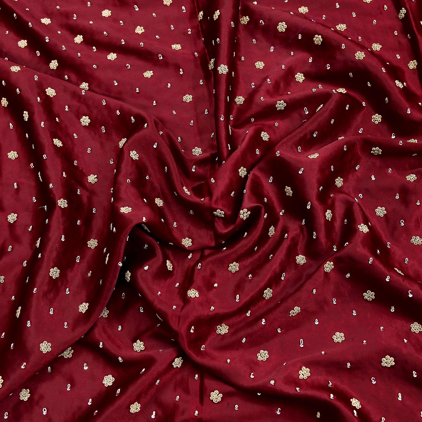 Indian Vintage Heavy Wedding Maroon Dupatta Pure Satin Silk Long Stole Hand Embroidered Scarves Golden Zardozi Bridal Veil