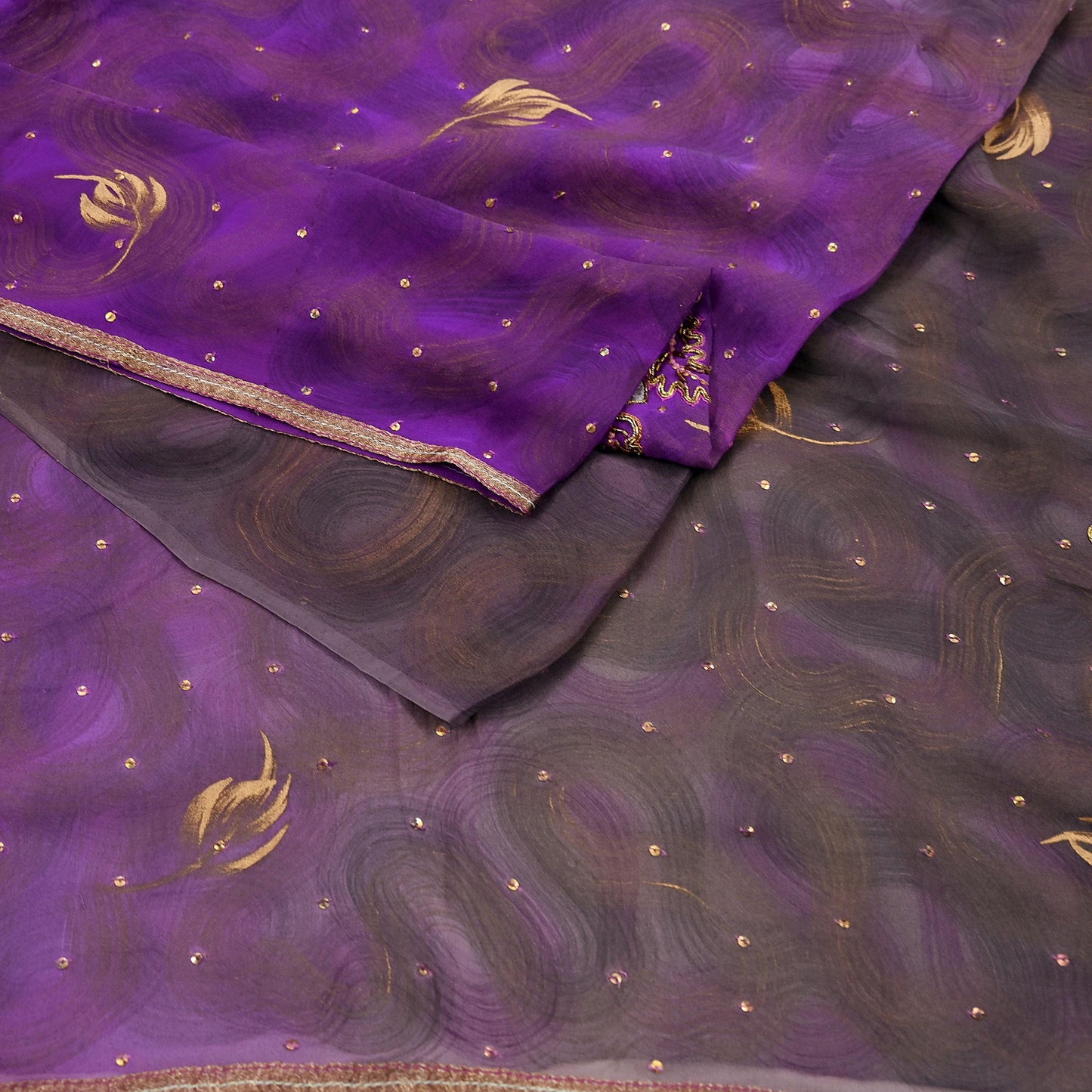 Indian Vintage Heavy Sarees Pure Georgette Silk Hand Embroidered Sari Fabric 6Yd Sewing Ethnic Zardozi/dabka zari Wedding sarees