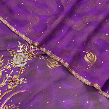 Indian Vintage Heavy Sarees Pure Georgette Silk Hand Embroidered Sari Fabric 6Yd Sewing Ethnic Zardozi/dabka zari Wedding sarees