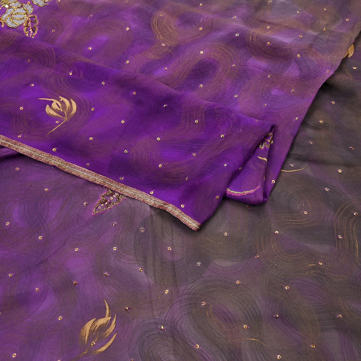Indian Vintage Heavy Sarees Pure Georgette Silk Hand Embroidered Sari Fabric 6Yd Sewing Ethnic Zardozi/dabka zari Wedding sarees