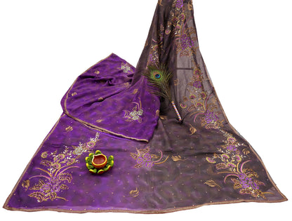 Indian Vintage Heavy Sarees Pure Georgette Silk Hand Embroidered Sari Fabric 6Yd Sewing Ethnic Zardozi/dabka zari Wedding sarees