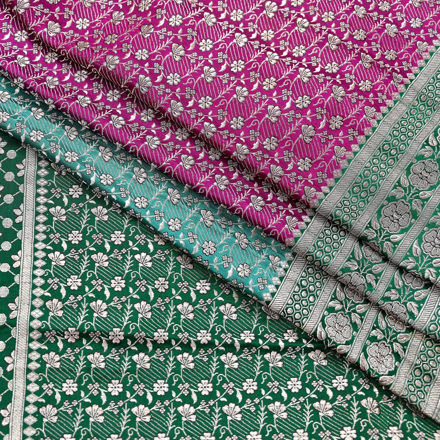 Indian Vintage Sari Heavy Pure Satin Silk Woven Banarasi Brocade Saree Zari 5Yd Ethnic Dress making Crafting Bollywood