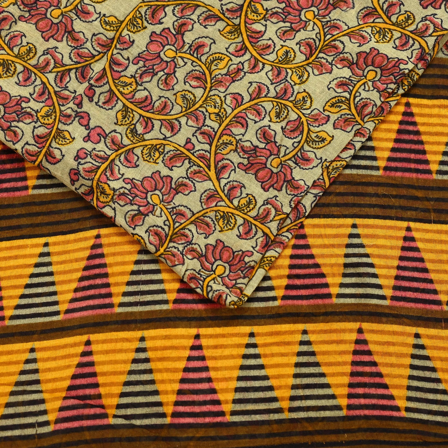 Indian Vintage Green Saree Printed Pure Cotton Sari Craft Fabric Soft 5Yd Sewing Sarong Wrap Boho Floral Dress making Crafting Quilting