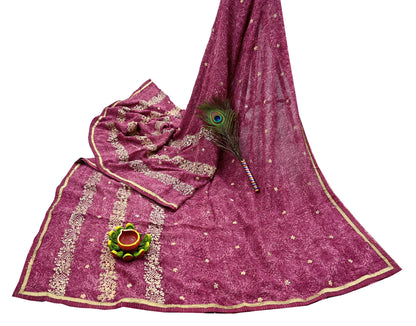 Indian Vintage Sari Hand Embroidered Pure Georgette Silk Sarees Craft Fabric 6Yd Sequins Wedding Sarees Quilting Crafting Upcycle