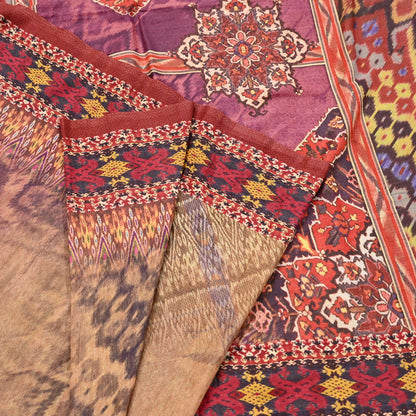 Vintage Multi Saree Artificial Silk Digital Printed Sari Sewing 6yd Craft Fabric Soft Floral Crafting Dress Making Crafting Quilting Upcycle