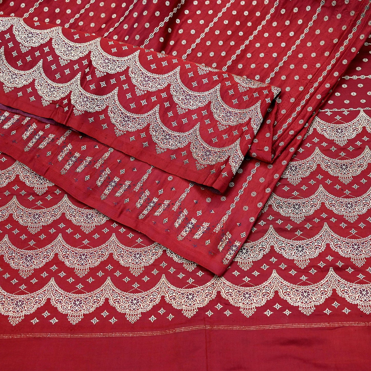 Indian Vintage Heavy Bridal Sari Maroon Pure Satin Silk Woven Banarasi Sarees Zari 5Yd Wedding Dress making Crafting Craft Fabric Quilting