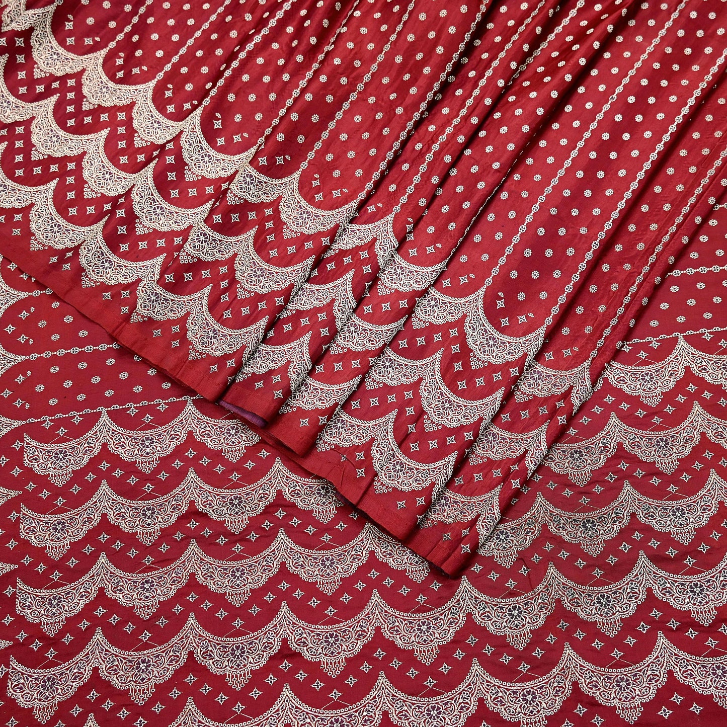 Indian Vintage Heavy Bridal Sari Maroon Pure Satin Silk Woven Banarasi Sarees Zari 5Yd Wedding Dress making Crafting Craft Fabric Quilting