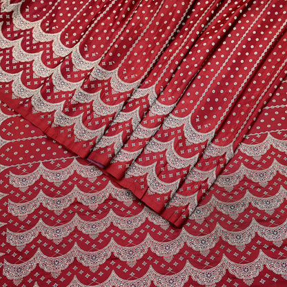Indian Vintage Heavy Bridal Sari Maroon Pure Satin Silk Woven Banarasi Sarees Zari 5Yd Wedding Dress making Crafting Craft Fabric Quilting