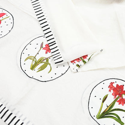 Indian Vintage White Dupatta Long Stole Embroidery Chanderi Scarves Veil