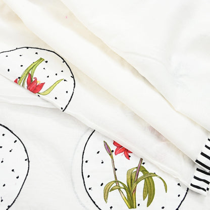 Indian Vintage White Dupatta Long Stole Embroidery Chanderi Scarves Veil