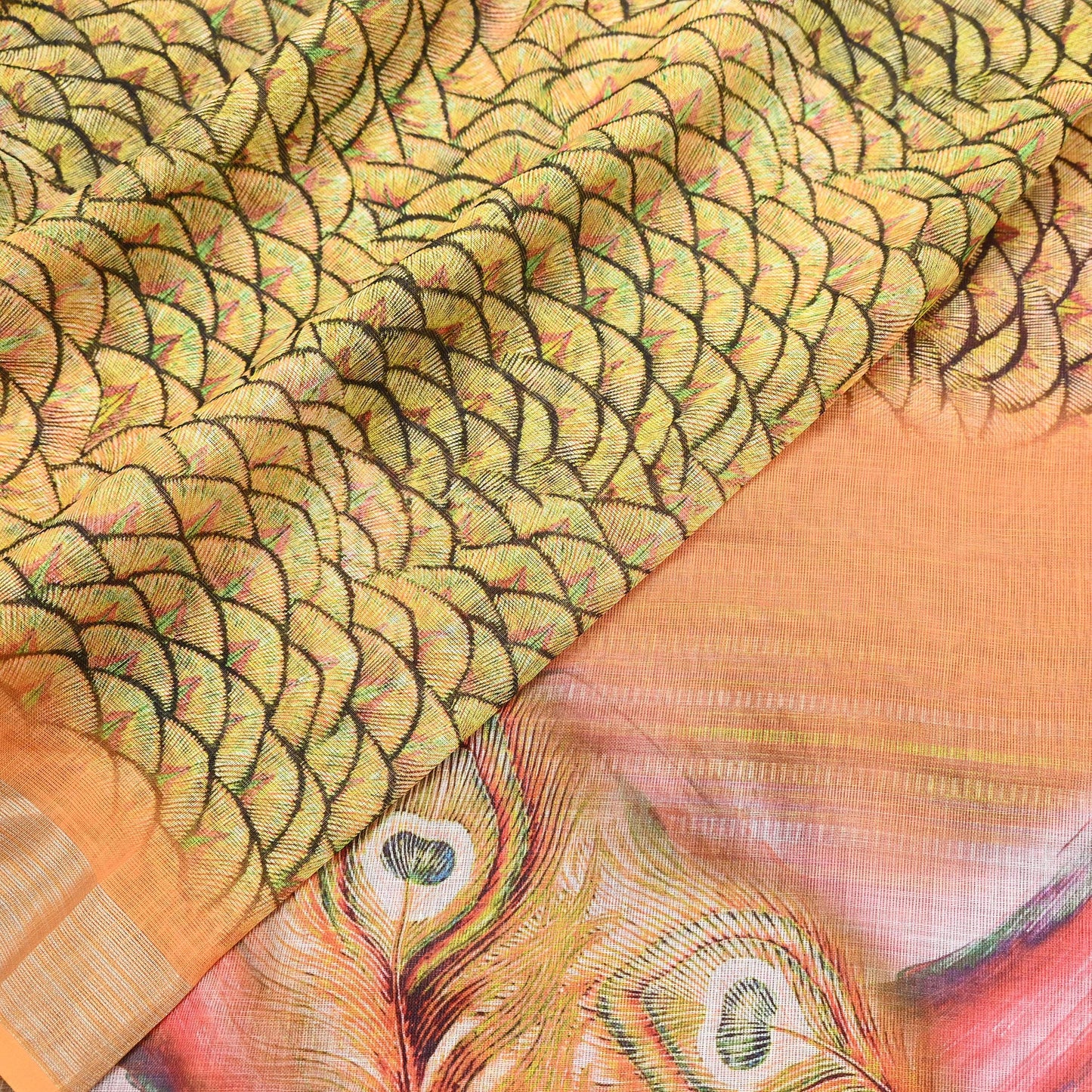 Indian Vintage Multi Saree Digital Printed Cotton Sari Craft Fabric 5Yd Sewing Sarong Wrap Boho Geometric/Abstract Dress making Quilting