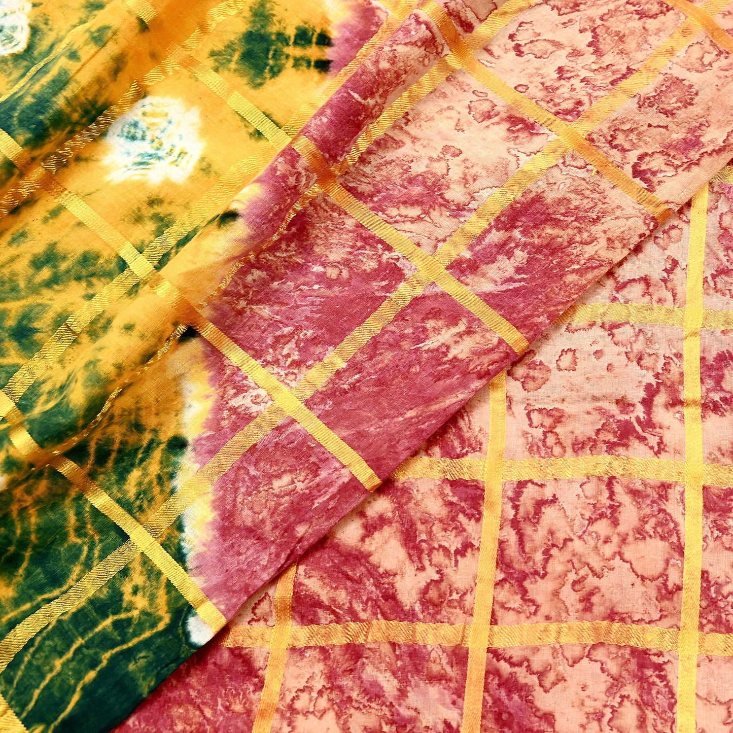 Indian Vintage Multi Saree Pure Cotton Bandhani Print Woven Sari Craft Soft Fabric 5Yd Sewing Sarong Wrap Boho Abstract Design