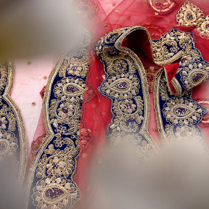 Indian Heavy Wedding Dupatta Maroon Net Long Stole Hand Embroidered By Designer Sabyasachi Scarves Zardozi Bridal Veil
