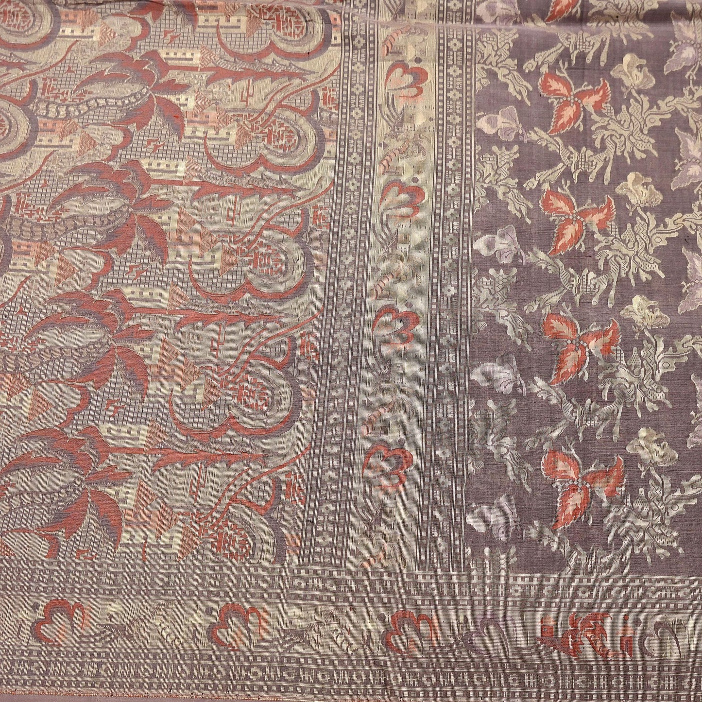 Indian Vintage Sari Brown 100% Pure Silk Hand Woven Sarees Craft Fabric 5Yd Ethnic Sewing Dress making Crafting Quilting Upcycle