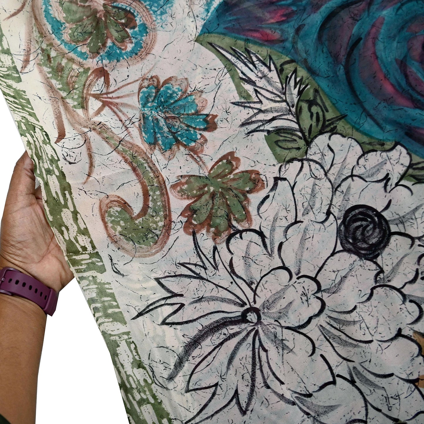 Indian Women Vintage Multi Sarees 100% Pure Georgette Silk Printed Sari Sewing 6yd Soft Craft Floral Design Wrap Boho Dress Making