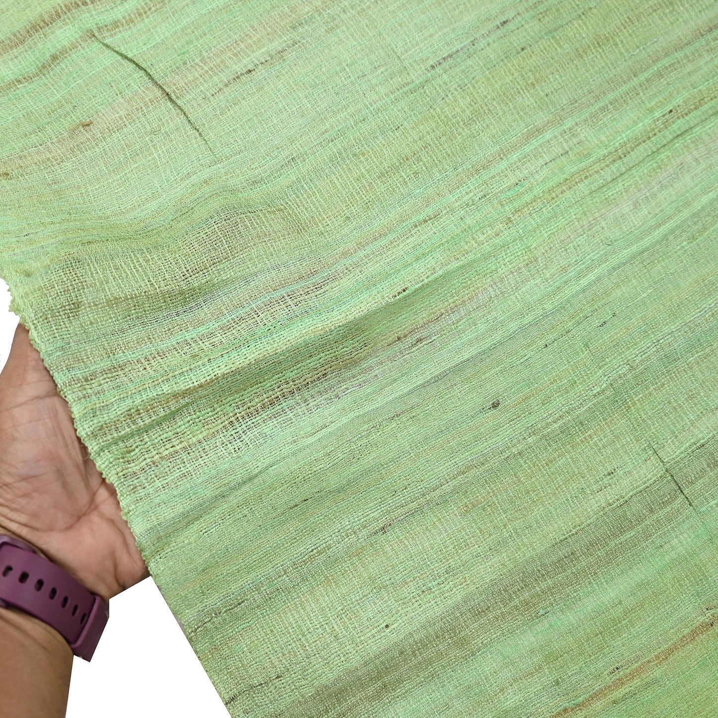 Indian Vintage Green Dupatta Long Stole 100% Pure Khadi Silk Hand Woven Scarves Veil Scarf Wrap Hippie Fringes