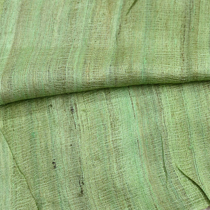 Indian Vintage Green Dupatta Long Stole 100% Pure Khadi Silk Hand Woven Scarves Veil Scarf Wrap Hippie Fringes