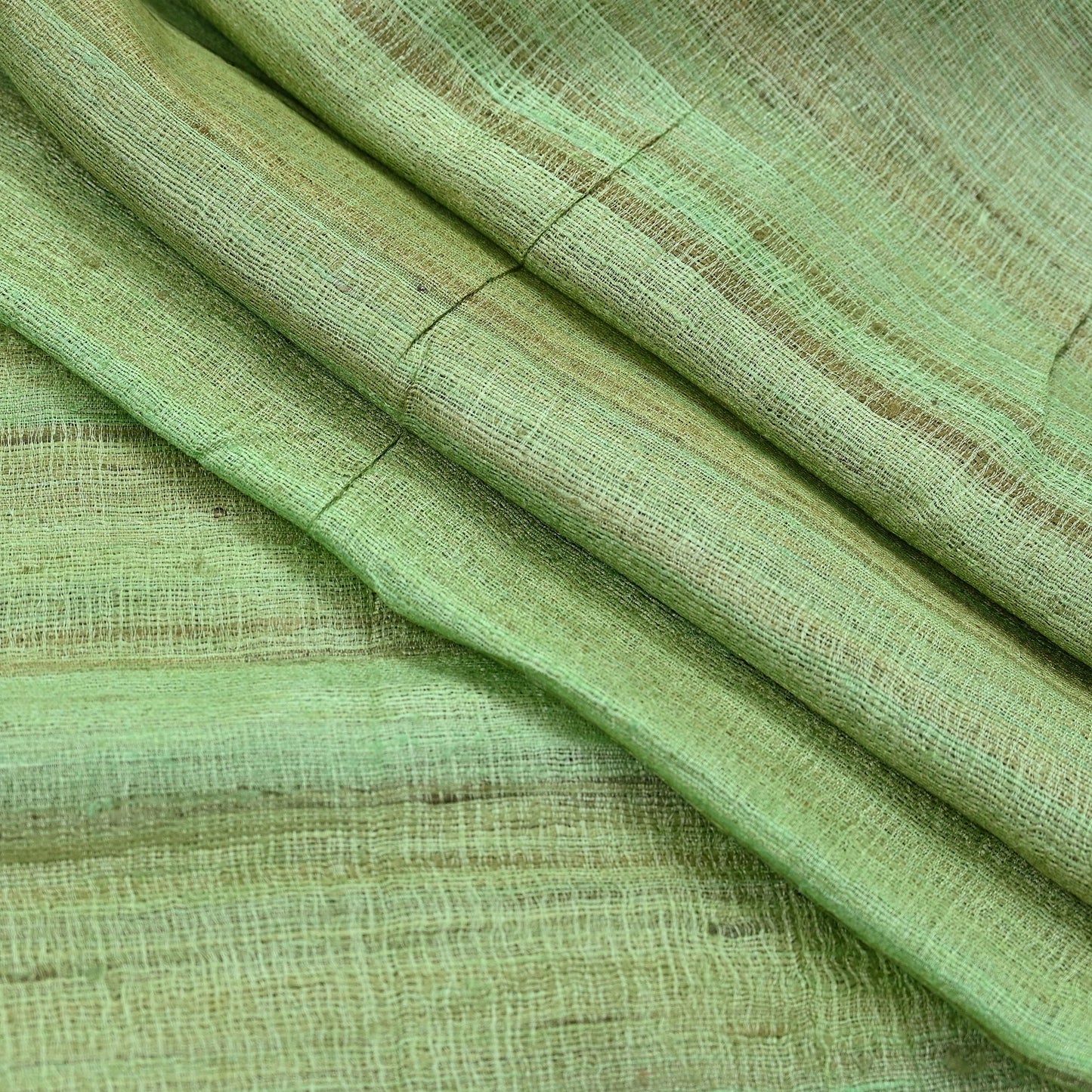 Indian Vintage Green Dupatta Long Stole 100% Pure Khadi Silk Hand Woven Scarves Veil Scarf Wrap Hippie Fringes