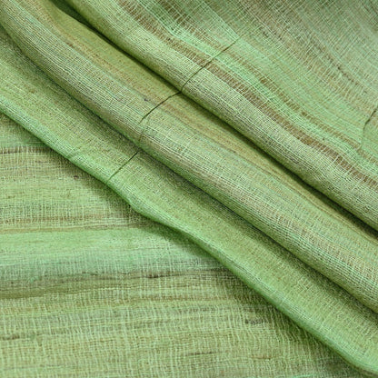 Indian Vintage Green Dupatta Long Stole 100% Pure Khadi Silk Hand Woven Scarves Veil Scarf Wrap Hippie Fringes