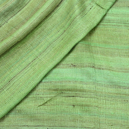 Indian Vintage Green Dupatta Long Stole 100% Pure Khadi Silk Hand Woven Scarves Veil Scarf Wrap Hippie Fringes
