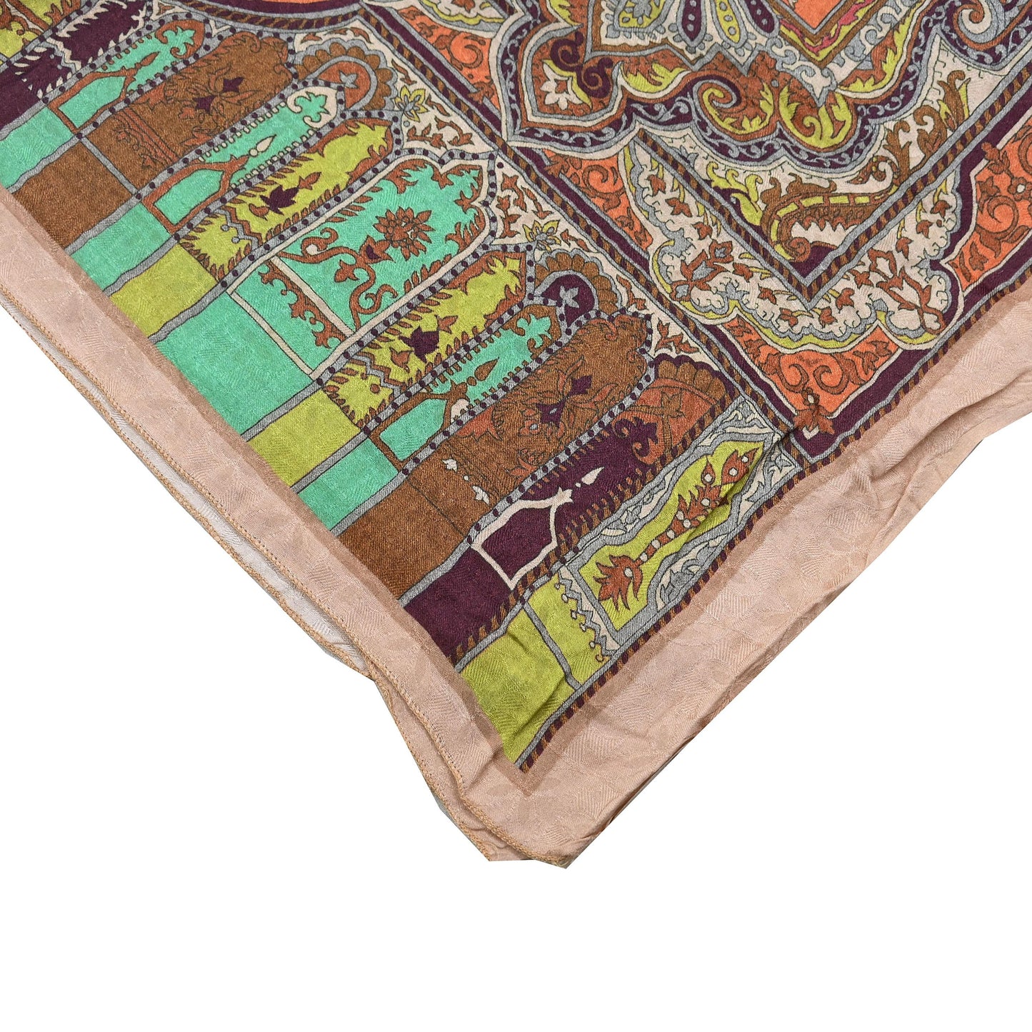 Vintage Multi Long Stole Pure Woolen Scarf Tie-Dye Printed Dupatta Infinity Scarves Sarong Wrap Veil Woman Hijab Shawl Craft