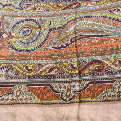 Vintage Multi Long Stole Pure Woolen Scarf Tie-Dye Printed Dupatta Infinity Scarves Sarong Wrap Veil Woman Hijab Shawl Craft