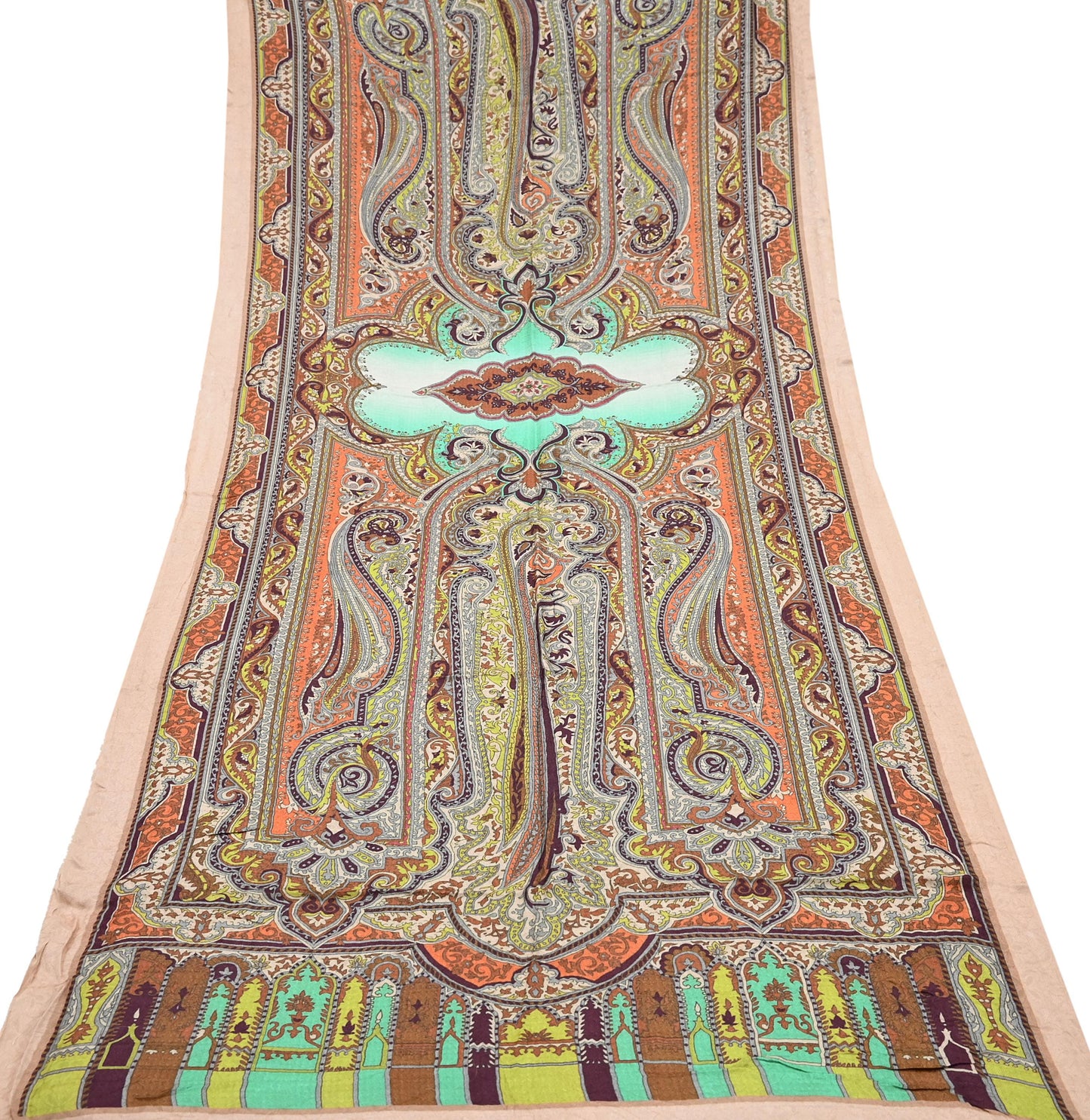 Vintage Multi Long Stole Pure Woolen Scarf Tie-Dye Printed Dupatta Infinity Scarves Sarong Wrap Veil Woman Hijab Shawl Craft