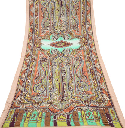 Vintage Multi Long Stole Pure Woolen Scarf Tie-Dye Printed Dupatta Infinity Scarves Sarong Wrap Veil Woman Hijab Shawl Craft