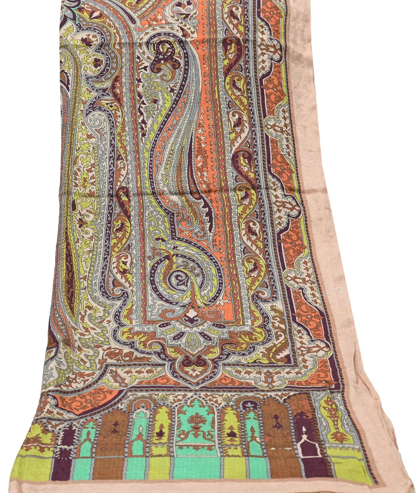 Vintage Multi Long Stole Pure Woolen Scarf Tie-Dye Printed Dupatta Infinity Scarves Sarong Wrap Veil Woman Hijab Shawl Craft