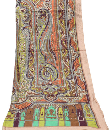 Vintage Multi Long Stole Pure Woolen Scarf Tie-Dye Printed Dupatta Infinity Scarves Sarong Wrap Veil Woman Hijab Shawl Craft