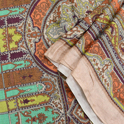 Vintage Multi Long Stole Pure Woolen Scarf Tie-Dye Printed Dupatta Infinity Scarves Sarong Wrap Veil Woman Hijab Shawl Craft