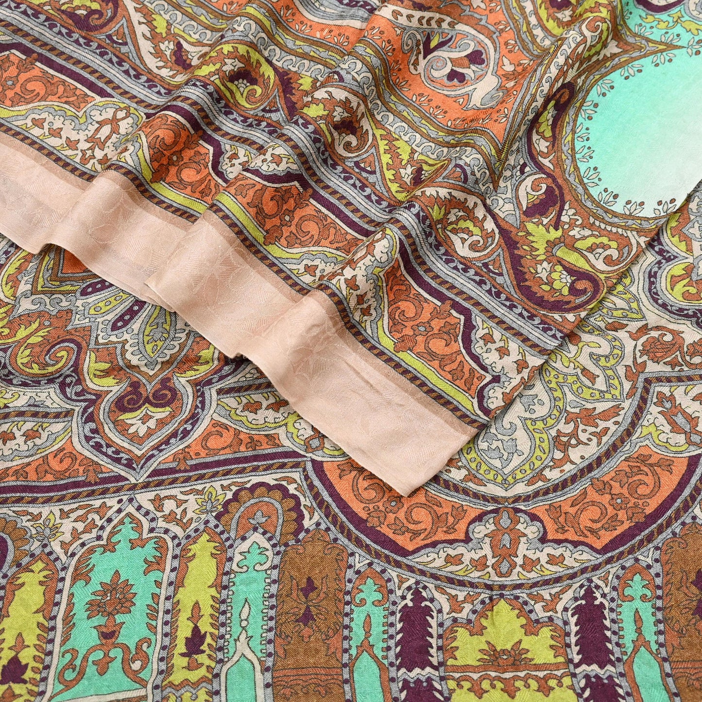 Vintage Multi Long Stole Pure Woolen Scarf Tie-Dye Printed Dupatta Infinity Scarves Sarong Wrap Veil Woman Hijab Shawl Craft