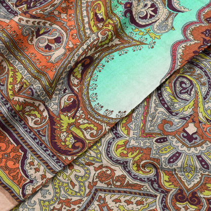 Vintage Multi Long Stole Pure Woolen Scarf Tie-Dye Printed Dupatta Infinity Scarves Sarong Wrap Veil Woman Hijab Shawl Craft