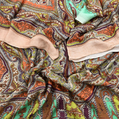 Vintage Multi Long Stole Pure Woolen Scarf Tie-Dye Printed Dupatta Infinity Scarves Sarong Wrap Veil Woman Hijab Shawl Craft