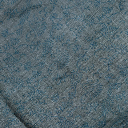 Indian Vintage Gray Long Stole Pure Woolen Scarf Dupatta Infinity Scarves Printed Sarong Wrap Craft Fabric Veil Hijab Shawl