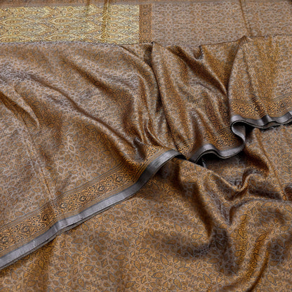 Indian Vintage Sari Dusty Purple Heavy Pure Satin Silk Hand Woven Tanchoi Sarees Ethnic Wear 5Yd Paisley Craft Fabric Dress Making Crafting