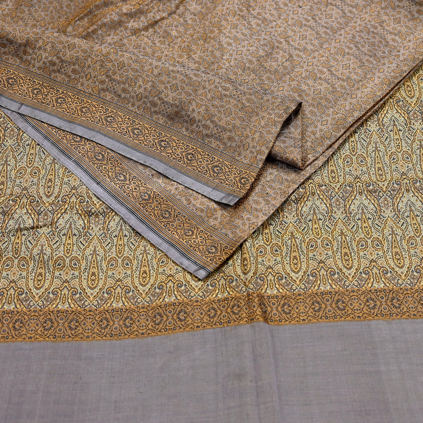 Indian Vintage Sari Dusty Purple Heavy Pure Satin Silk Hand Woven Tanchoi Sarees Ethnic Wear 5Yd Paisley Craft Fabric Dress Making Crafting