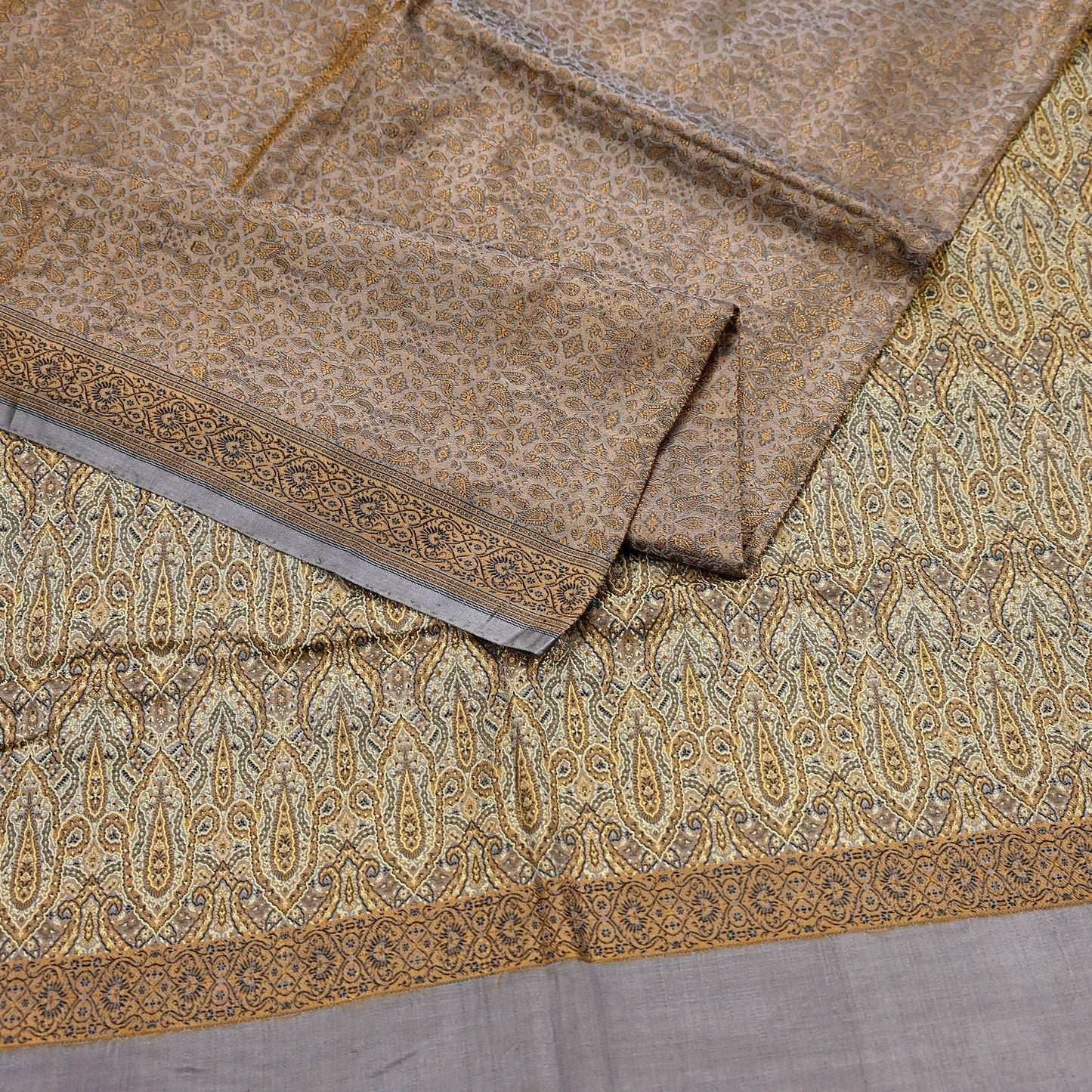 Indian Vintage Sari Dusty Purple Heavy Pure Satin Silk Hand Woven Tanchoi Sarees Ethnic Wear 5Yd Paisley Craft Fabric Dress Making Crafting