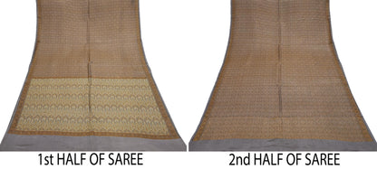 Indian Vintage Sari Dusty Purple Heavy Pure Satin Silk Hand Woven Tanchoi Sarees Ethnic Wear 5Yd Paisley Craft Fabric Dress Making Crafting