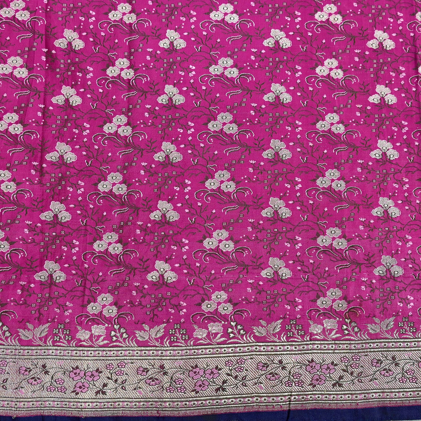 Indian Vintage Sari Magenta Heavy Pure Satin Silk Woven Banarasi Brocade Saree Zari 5Yd Ethnic Dress making Crafting Bollywood