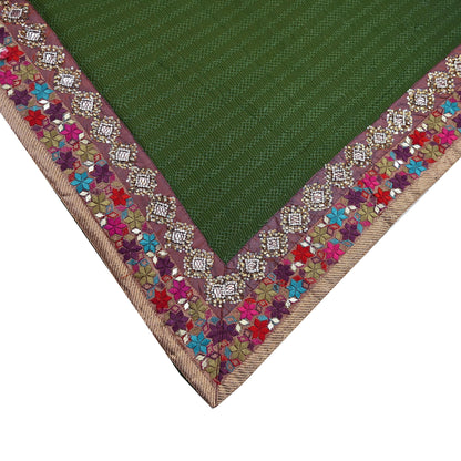 Indian Vintage Heavy Sari Green Pure Georgette Silk Hand Embroidered Sarees Craft Fabric 5Yd Sewing Ethnic Bollywood saree Dress making