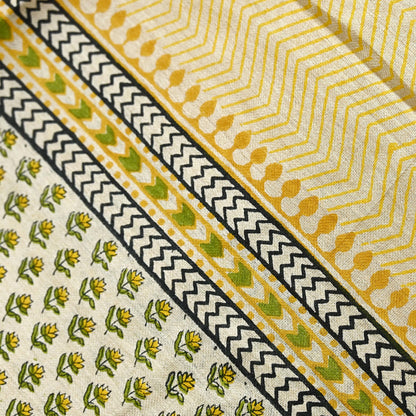 Vintage Yellow & Beige Long Stole Pure Woolen Scarf Printed Dupatta Infinity Scarves Sarong Wrap Veil Woman Hijab Shawl Craft Fabric Fringes