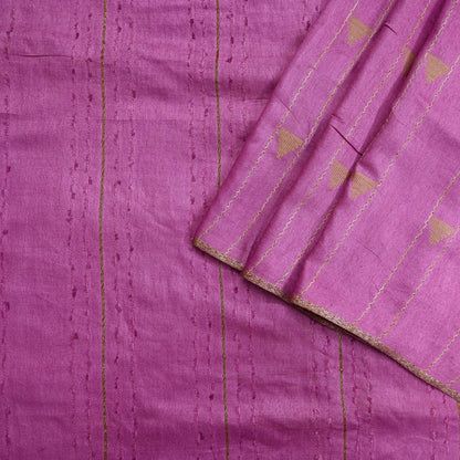 Indian Vintage Saree Pink Pure Woolen Woven Printed Sari Soft Warm Fabric 5Yard Floral Woven Zari Border Fringes