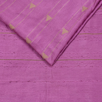Indian Vintage Saree Pink Pure Woolen Woven Printed Sari Soft Warm Fabric 5Yard Floral Woven Zari Border Fringes