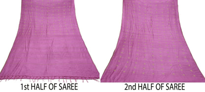 Indian Vintage Saree Pink Pure Woolen Woven Printed Sari Soft Warm Fabric 5Yard Floral Woven Zari Border Fringes